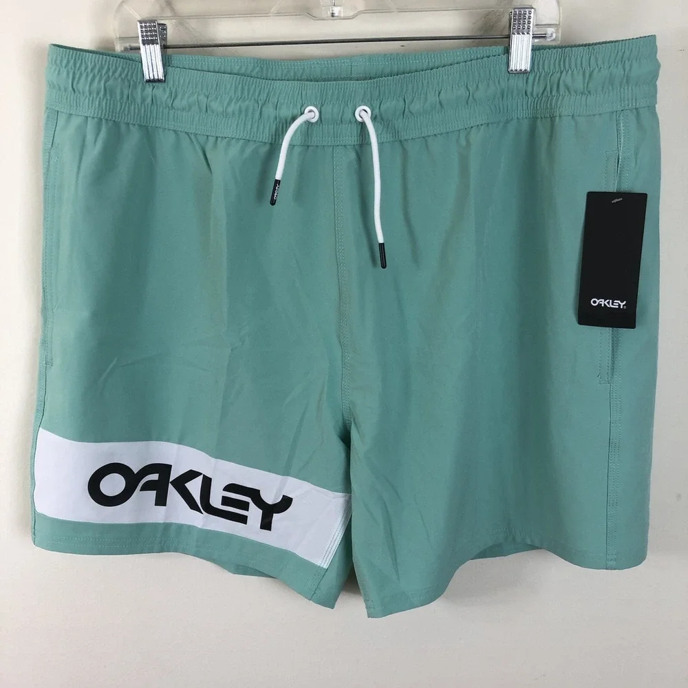 Oakley Beach Swimming Trunks Shorts Men's Sz 2XL Aqua Green Outdoors